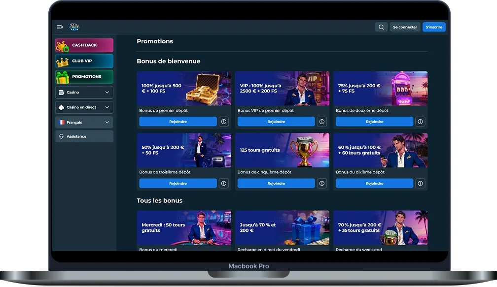 RollySpin Casino Bonus et Promotions