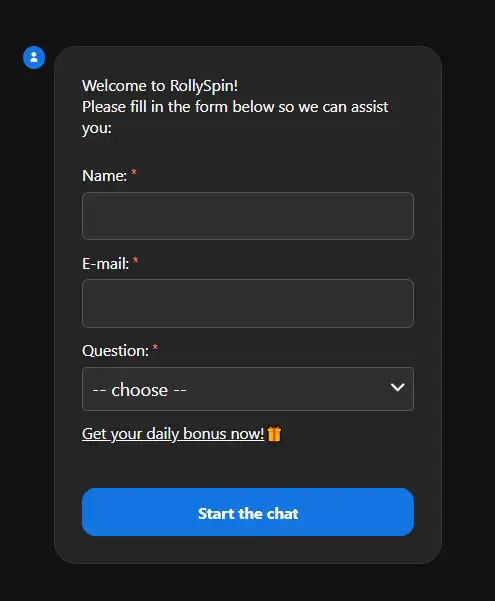 rollyspin casino support 